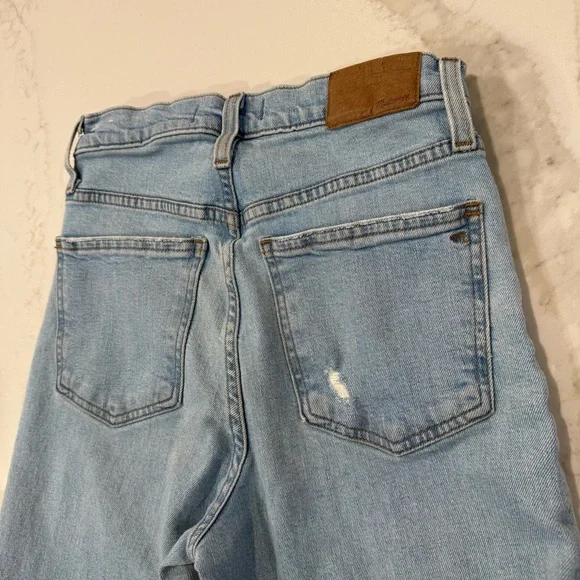 Madewell The Perfect Vintage Straight Denim Jeans Women’s 25 Danny Wash Knee Rip - Picture 11 of 13